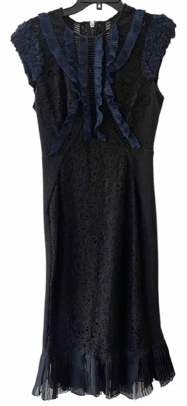 Bonus Savings Rebecca Taylor black and navy Size 4 Vien Lace Dress