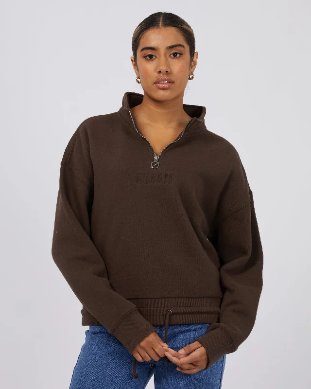 Juniper 3/4 Zip Crew Brown