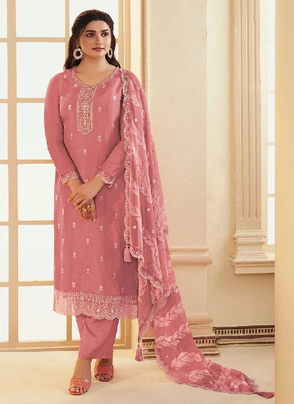 Price Drop Pink Meenakari Embroidery Silk Salwar Kameez Suit