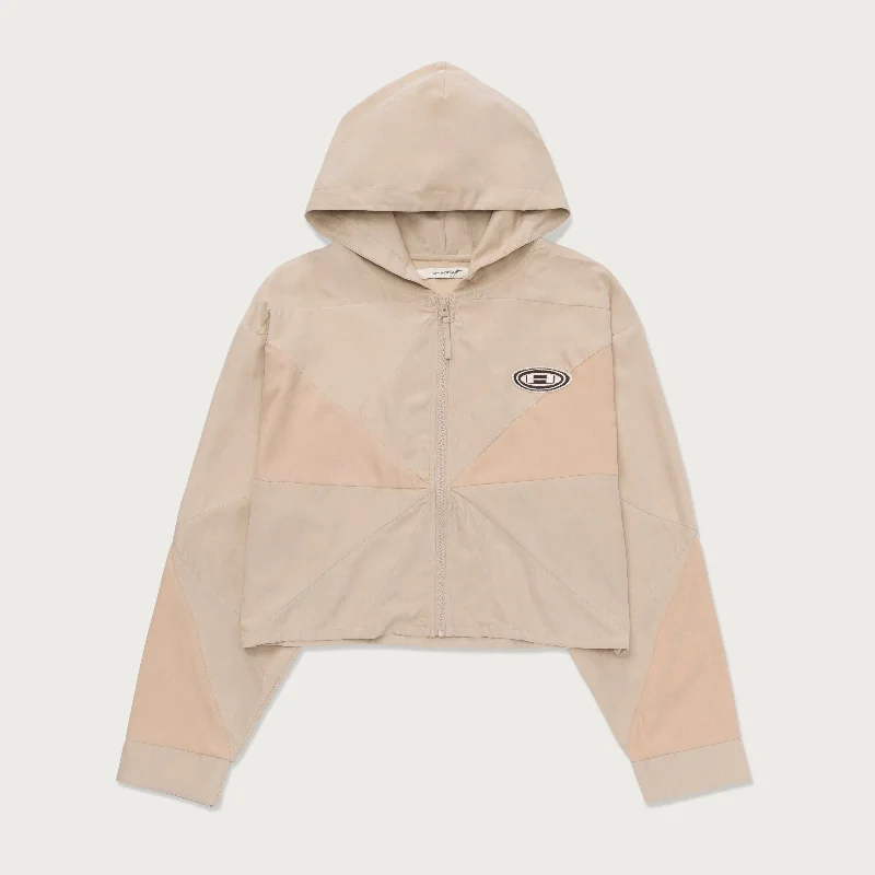 Womens Colorblock Full Zip - Tan