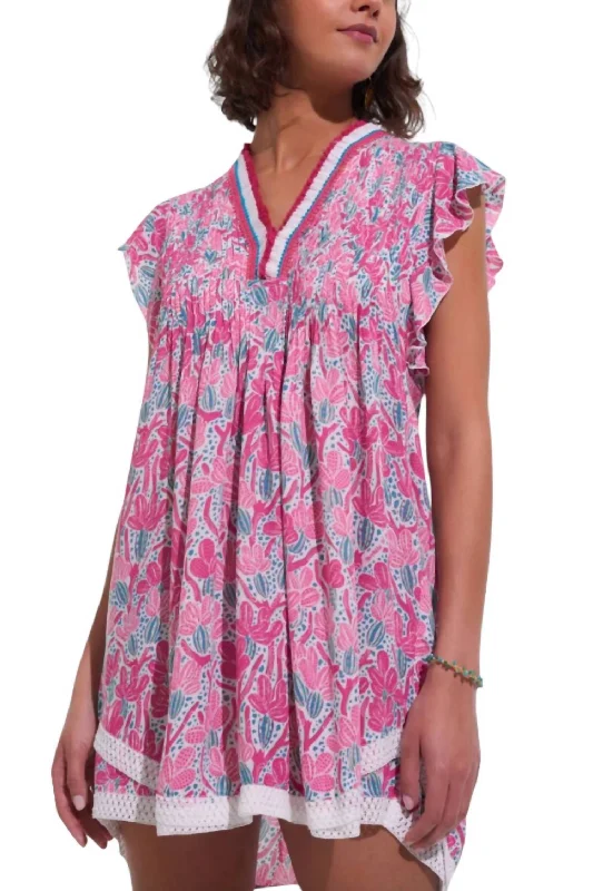 Limited Stock Sasha Mini Dress In Pink Kaktus