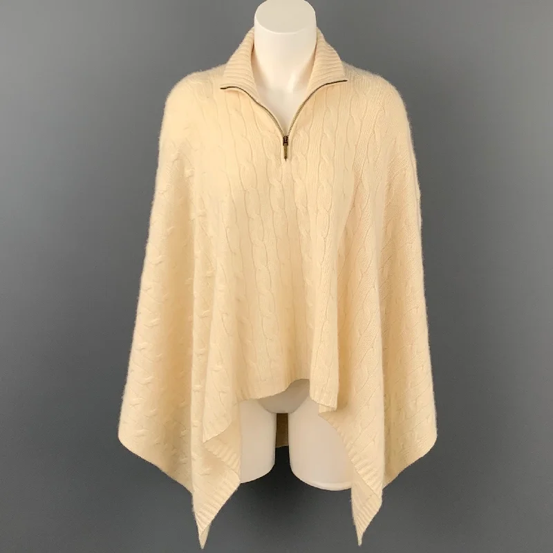 RALPH LAUREN Black Label Size M/L Cream Cashmere Poncho Cape