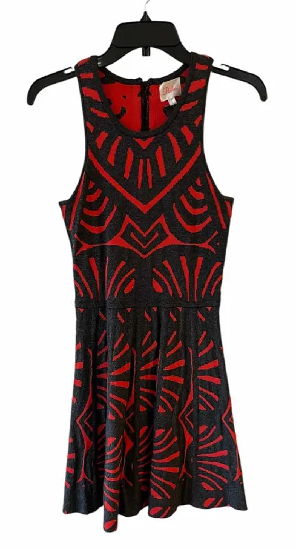 Blowout Deals Parker Tinsel Gray and Red Size S Dress